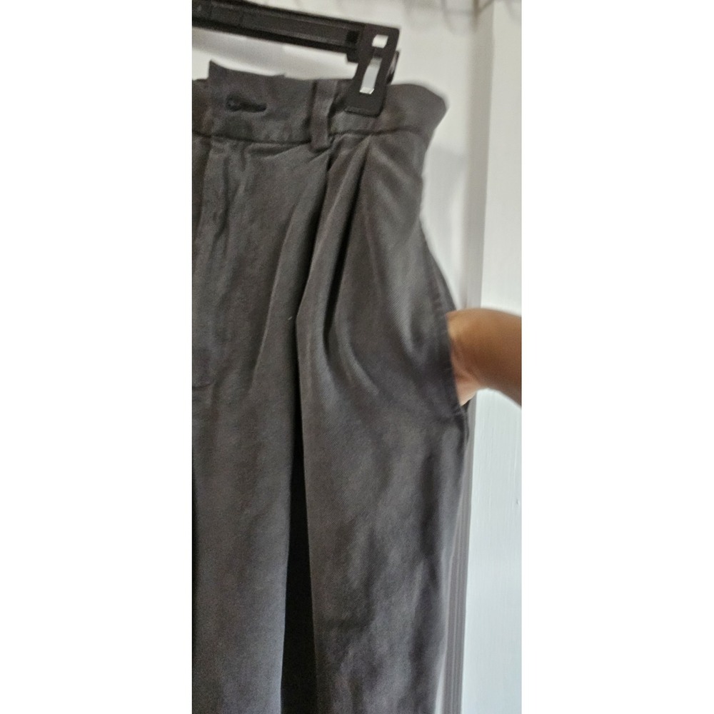 100% SILK Banana Republic Charcoal Gray Wide Leg Pants - Picture 6 of 10